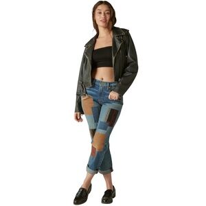 NWT Lucky Legend Mid Rise Boy Relaxed Patchwork Jean size 10/30 reg